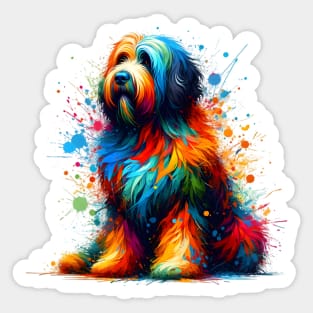 Abstract Bergamasco Sheepdog in Vivid Splash Colors Sticker